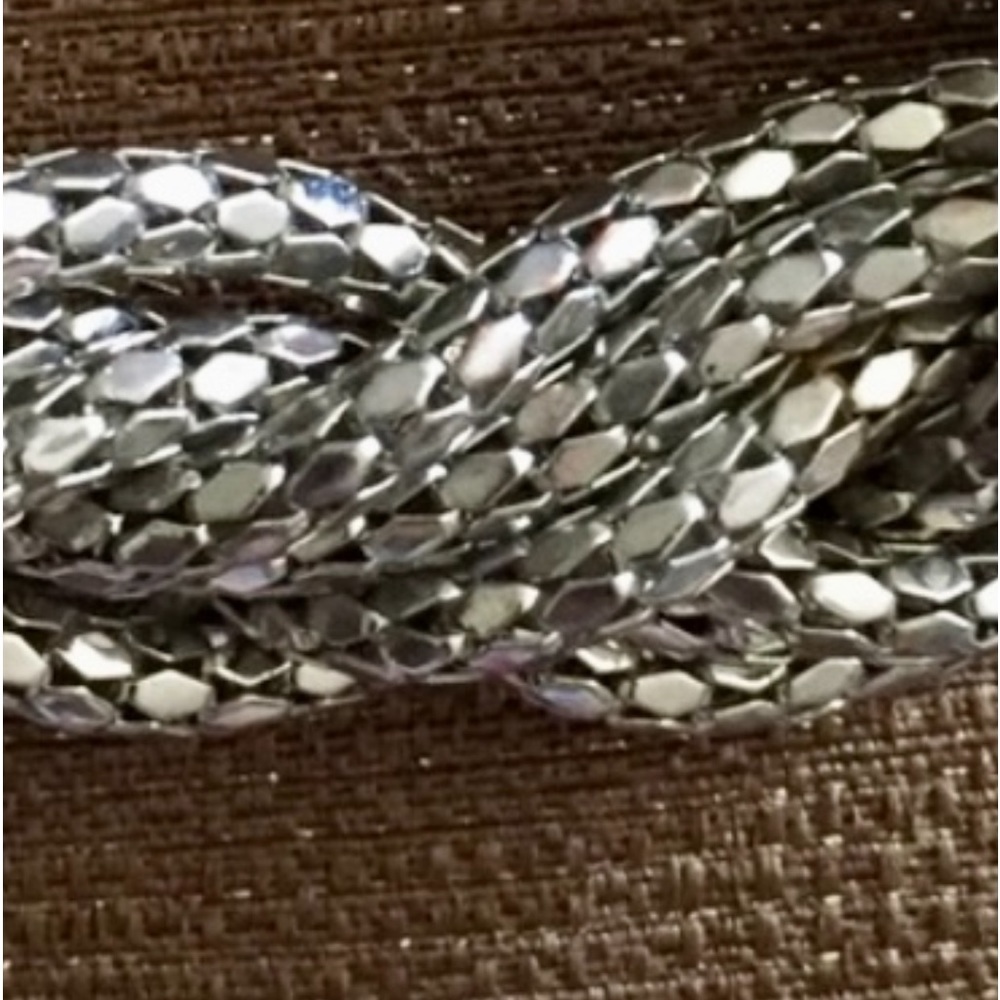 Silver Snake Pattern Braided Bracelet - image 2